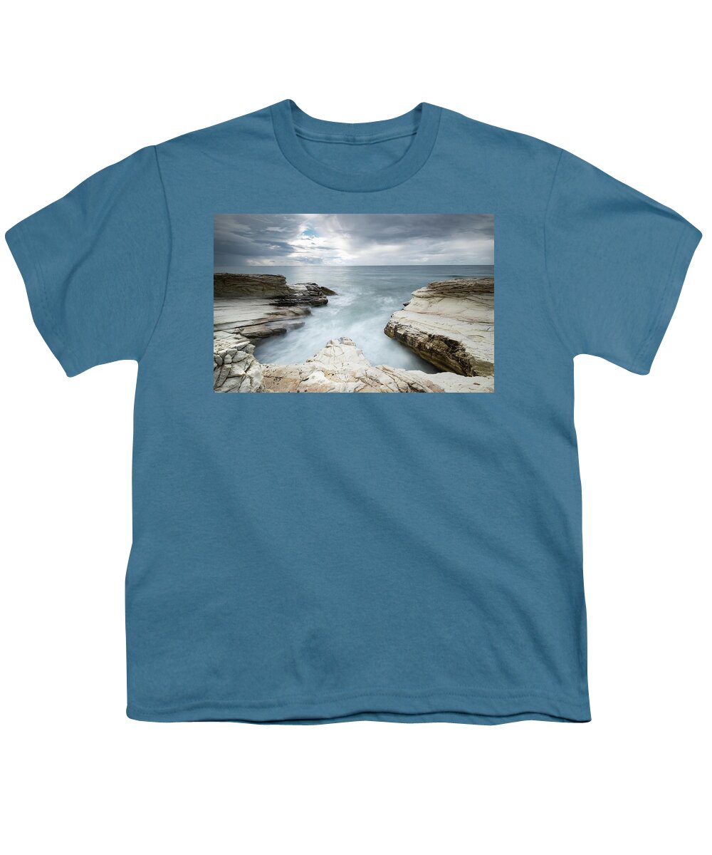 Seascape Youth T-Shirt featuring the photograph Beautiful dramatic Seascape by Michalakis Ppalis