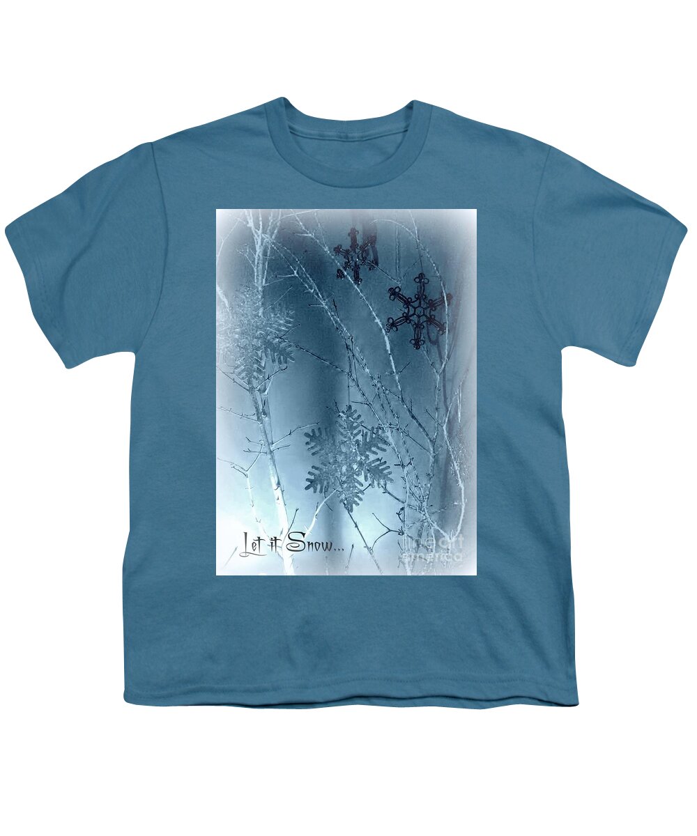 Christmas Card Youth T-Shirt featuring the photograph Blue Ice by Jodie Marie Anne Richardson Traugott     aka jm-ART