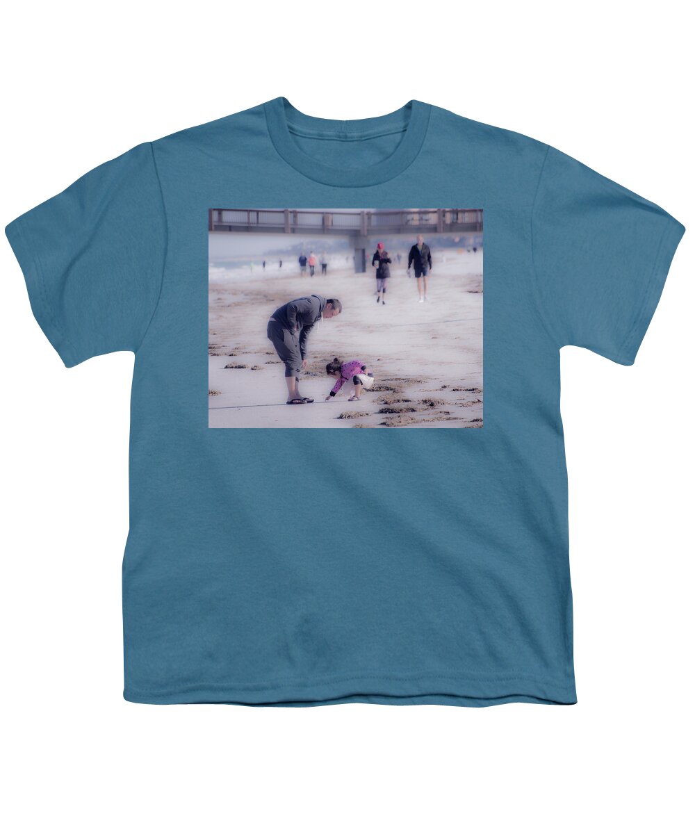 Florida Youth T-Shirt featuring the photograph Clearwater Beachcombing by Jeff Phillippi