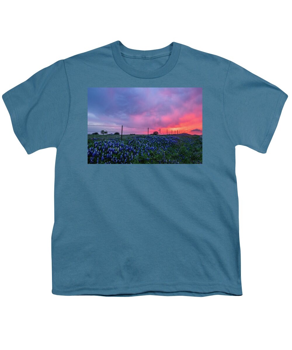 Texas Wildflowers Youth T-Shirt featuring the photograph Coming Storm II by Johnny Boyd