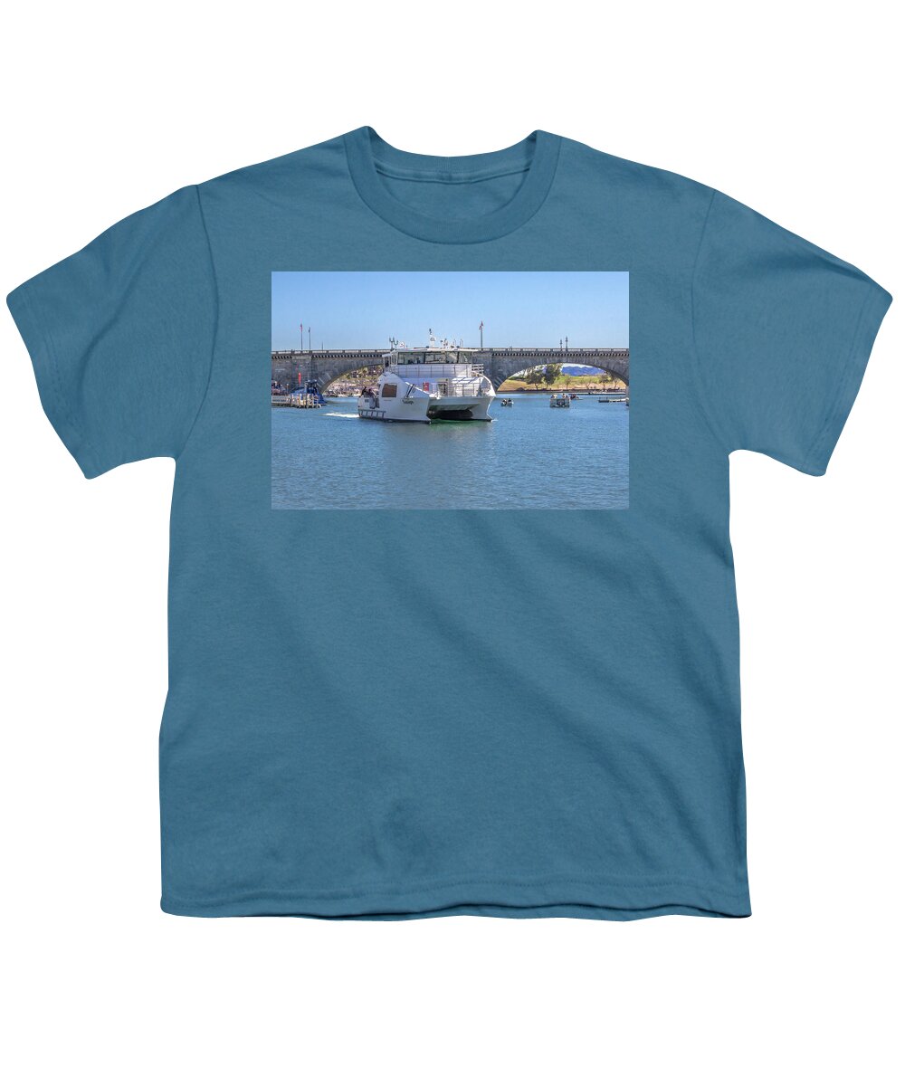 Ship Youth T-Shirt featuring the photograph Cruisin around London Bridge by Darrell Foster