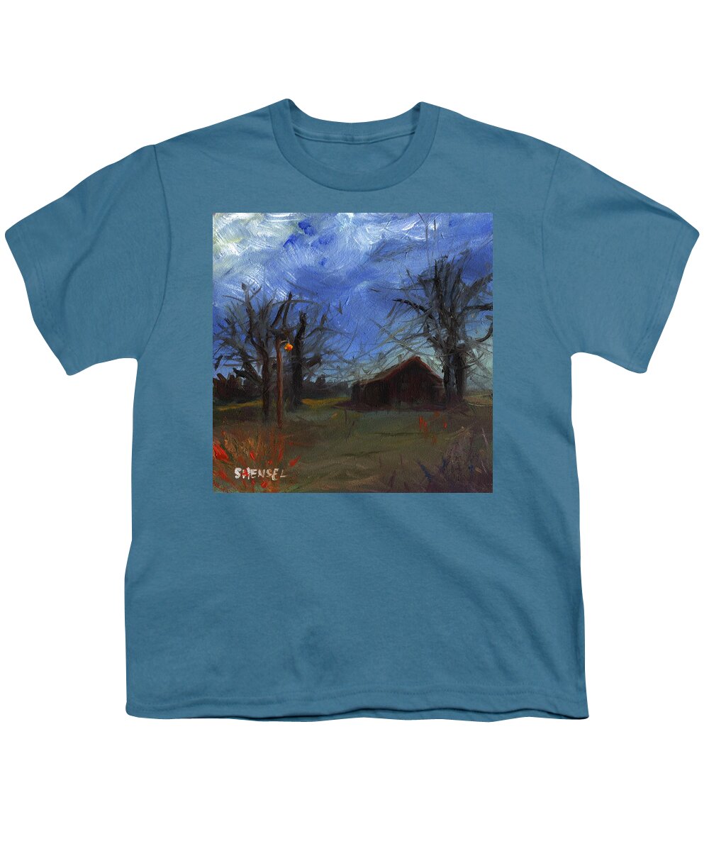 Painting Youth T-Shirt featuring the painting Fading Winter Light by Susan Hensel