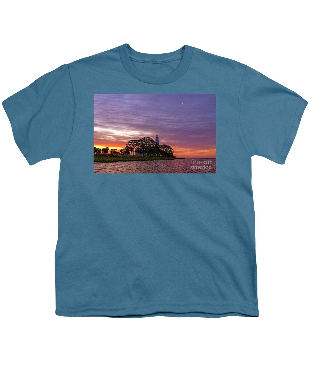 Landscapes Youth T-Shirt featuring the photograph Florida Coastal Landmark at Sunrise by DB Hayes