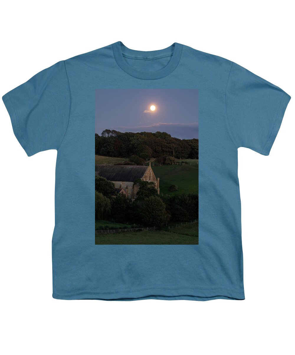 England Youth T-Shirt featuring the photograph Full Moon by Joana Kruse