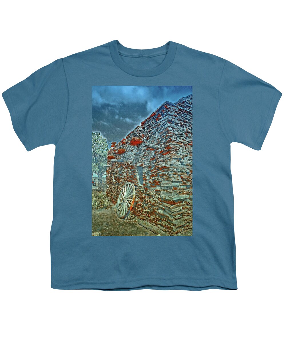 Grand Canyon. Southern Rim Grand Canyon Youth T-Shirt featuring the digital art Grand Canyon Stone House by Jerry Cahill
