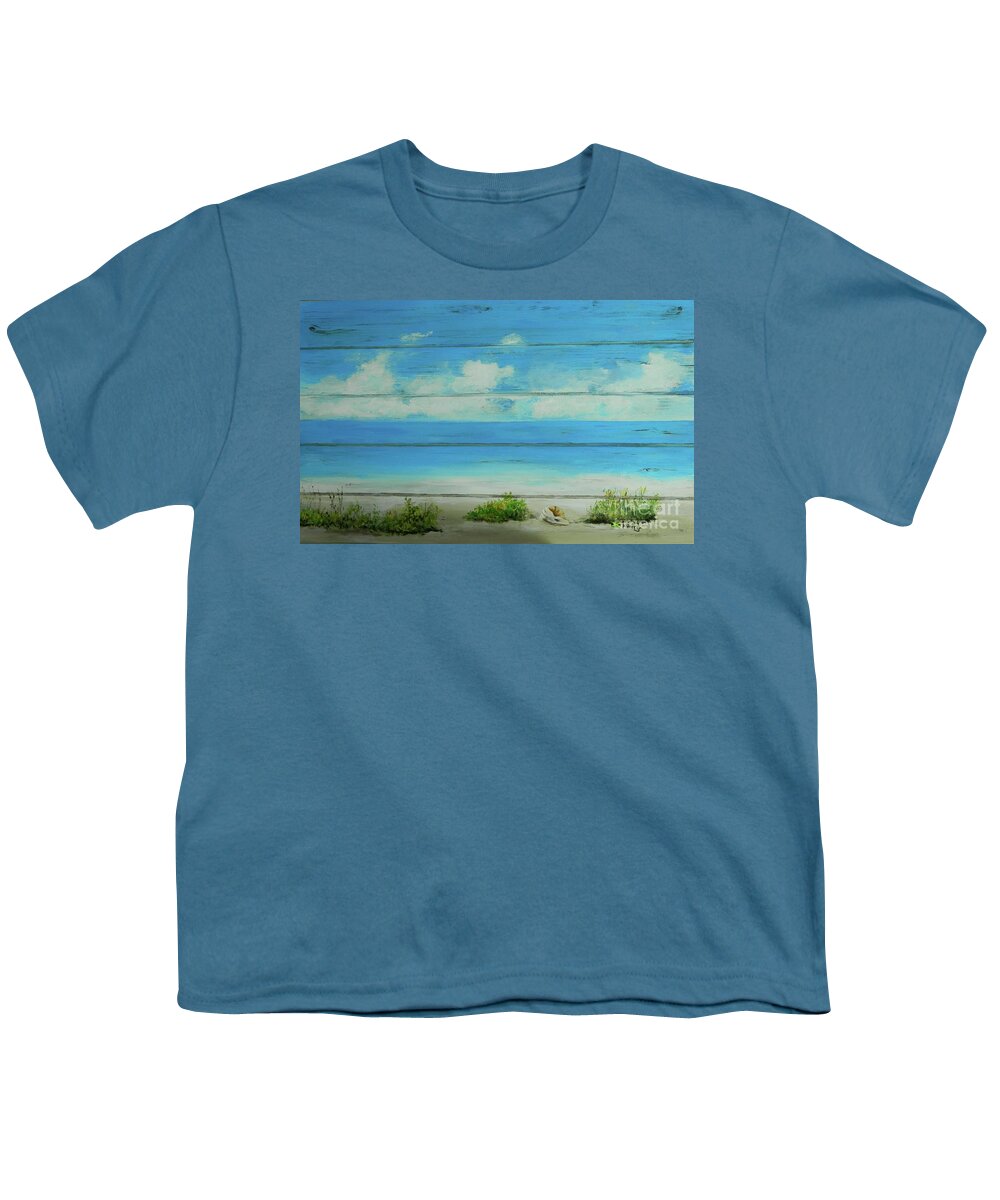 Caribbean Sea Youth T-Shirt featuring the painting I Love The Beach 1 by Kenneth Harris