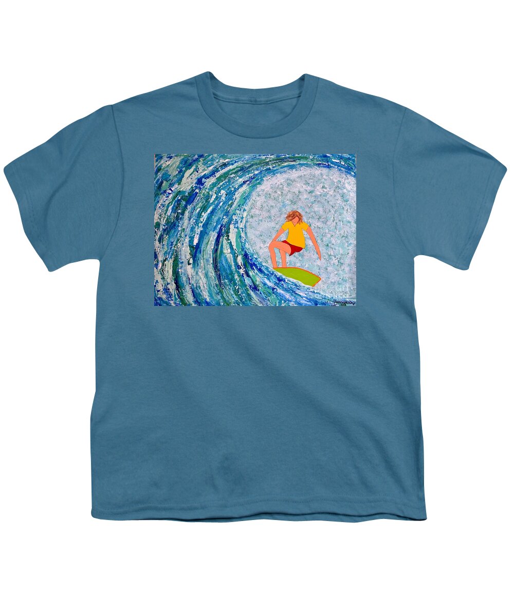 Surfing Youth T-Shirt featuring the painting Jubilance by Denise Railey