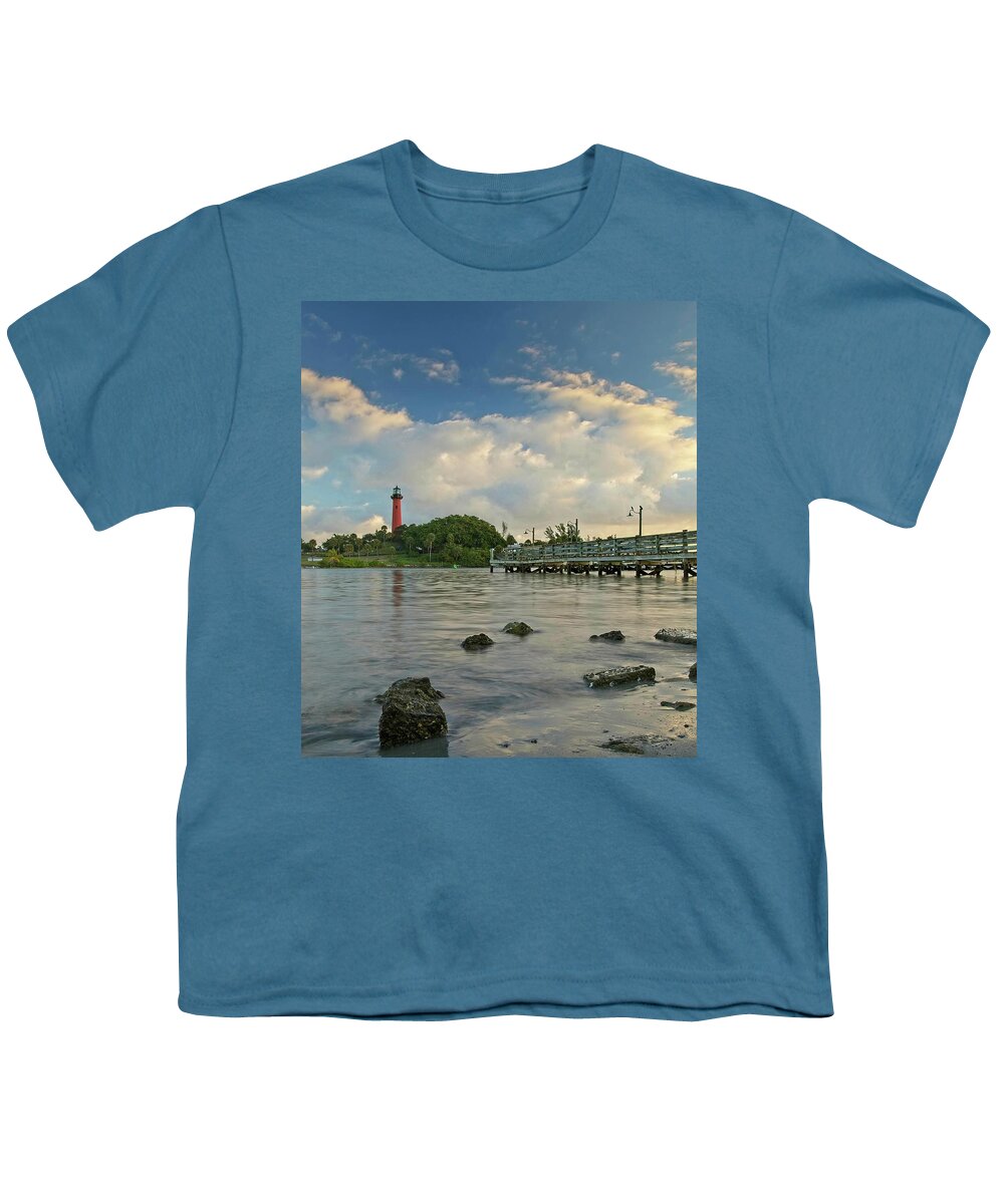 Lighthouse Youth T-Shirt featuring the photograph Jupiter Lighthouse by Steve DaPonte