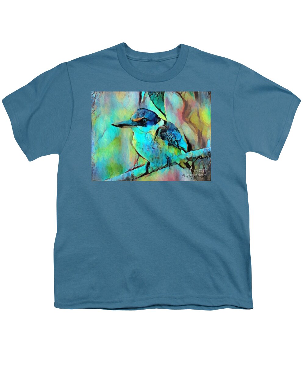Kookaburra Youth T-Shirt featuring the painting Kookaburra Blues by Chris Armytage