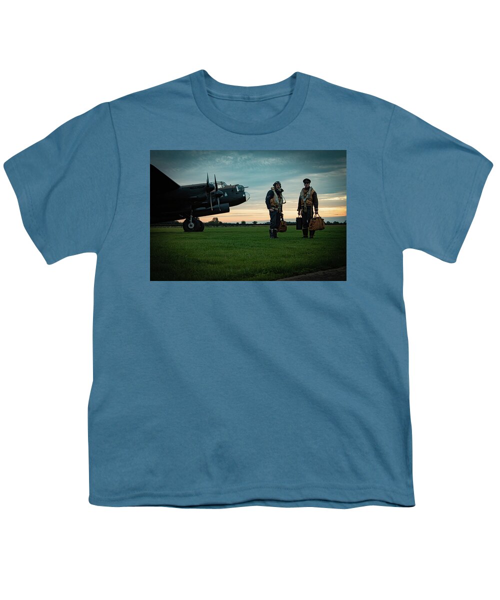 Aircraft Youth T-Shirt featuring the photograph Lancaster Crew by Airpower Art