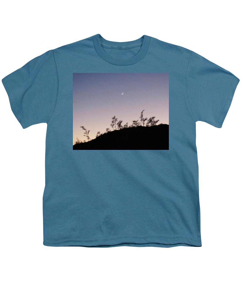 Arizona Youth T-Shirt featuring the photograph Libra Twilight Crescent by Judy Kennedy