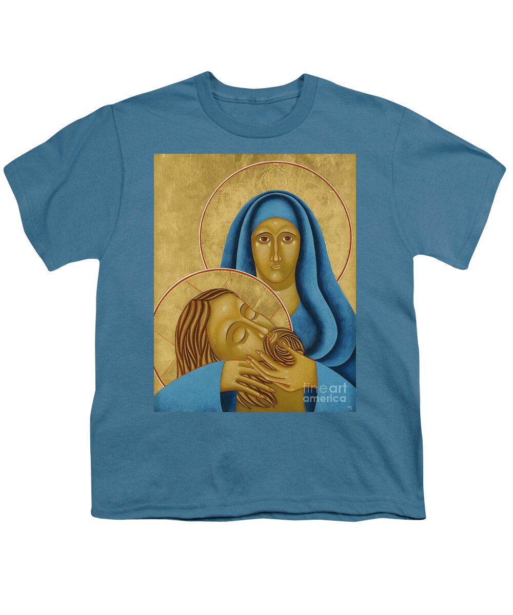 Catholic Youth T-Shirt featuring the painting Pieta by Jodi Simmons by Jodi Simmons