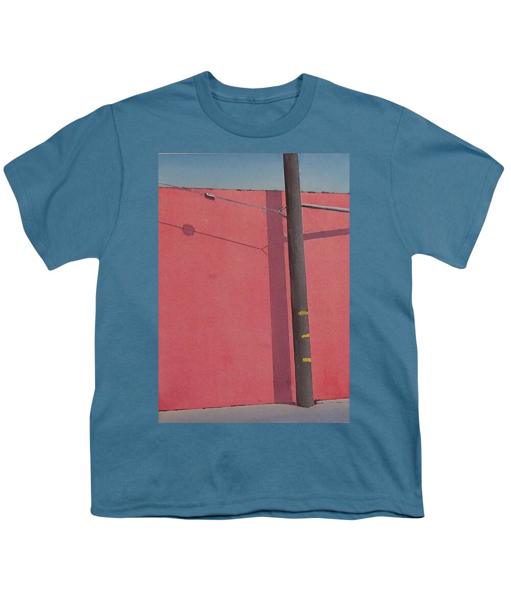  Youth T-Shirt featuring the painting Pink wall by Philip Fleischer
