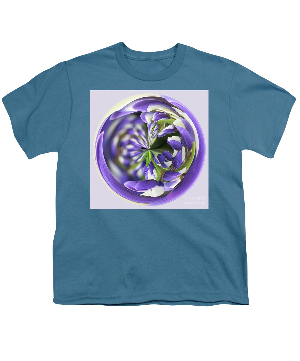 Orb Youth T-Shirt featuring the photograph Purple flower orb by Phillip Rubino
