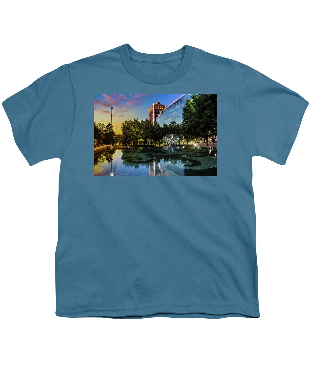Atlanta Youth T-Shirt featuring the photograph Reflection at Olympic Centennial Park by Kenny Thomas