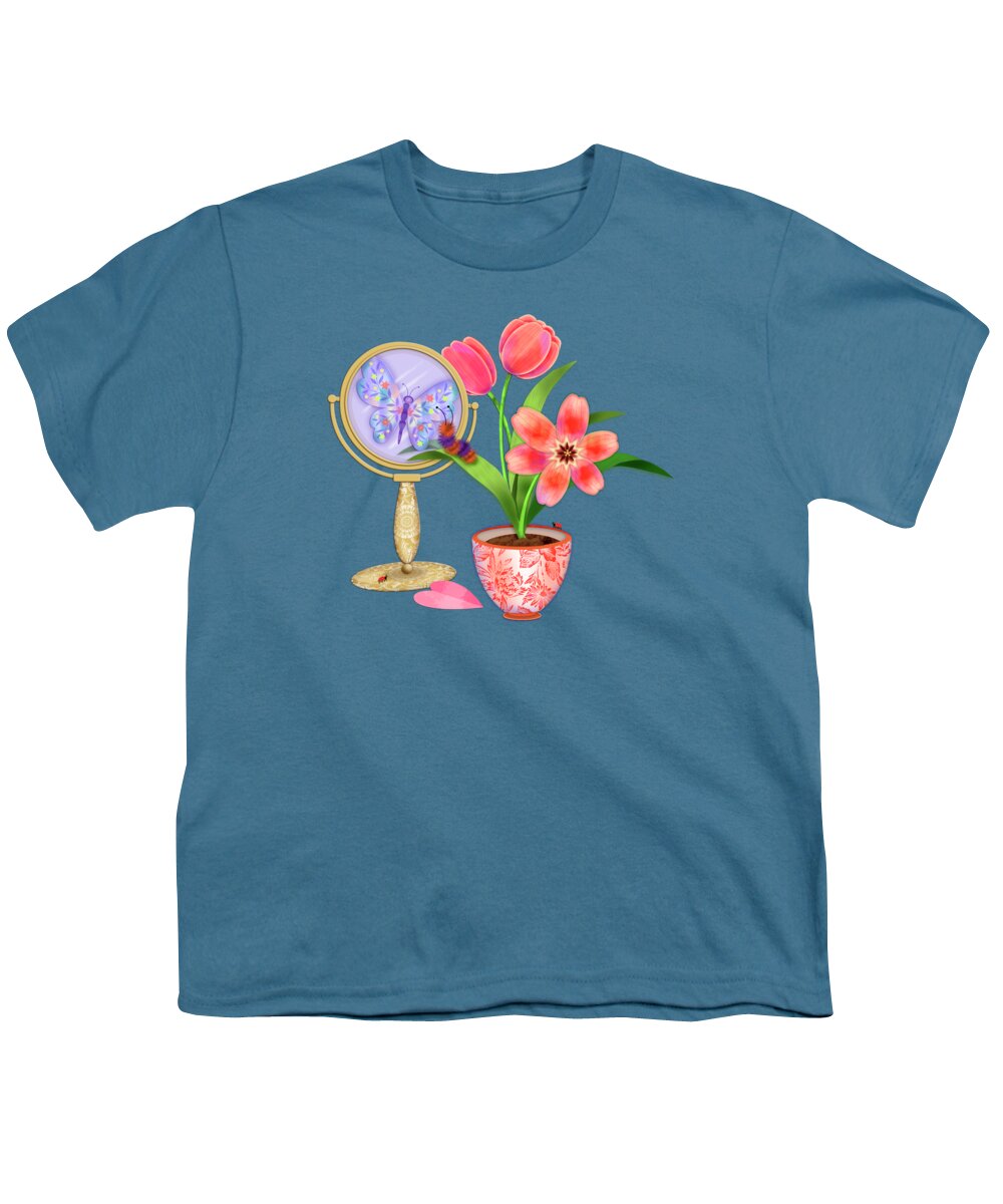 Still Life Youth T-Shirt featuring the mixed media Reflection of a Promise by Valerie Drake Lesiak