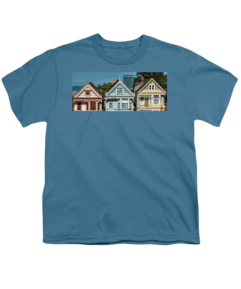Painted Ladies Youth T-Shirt featuring the photograph San Francisco Painted Ladies by Ginger Stein