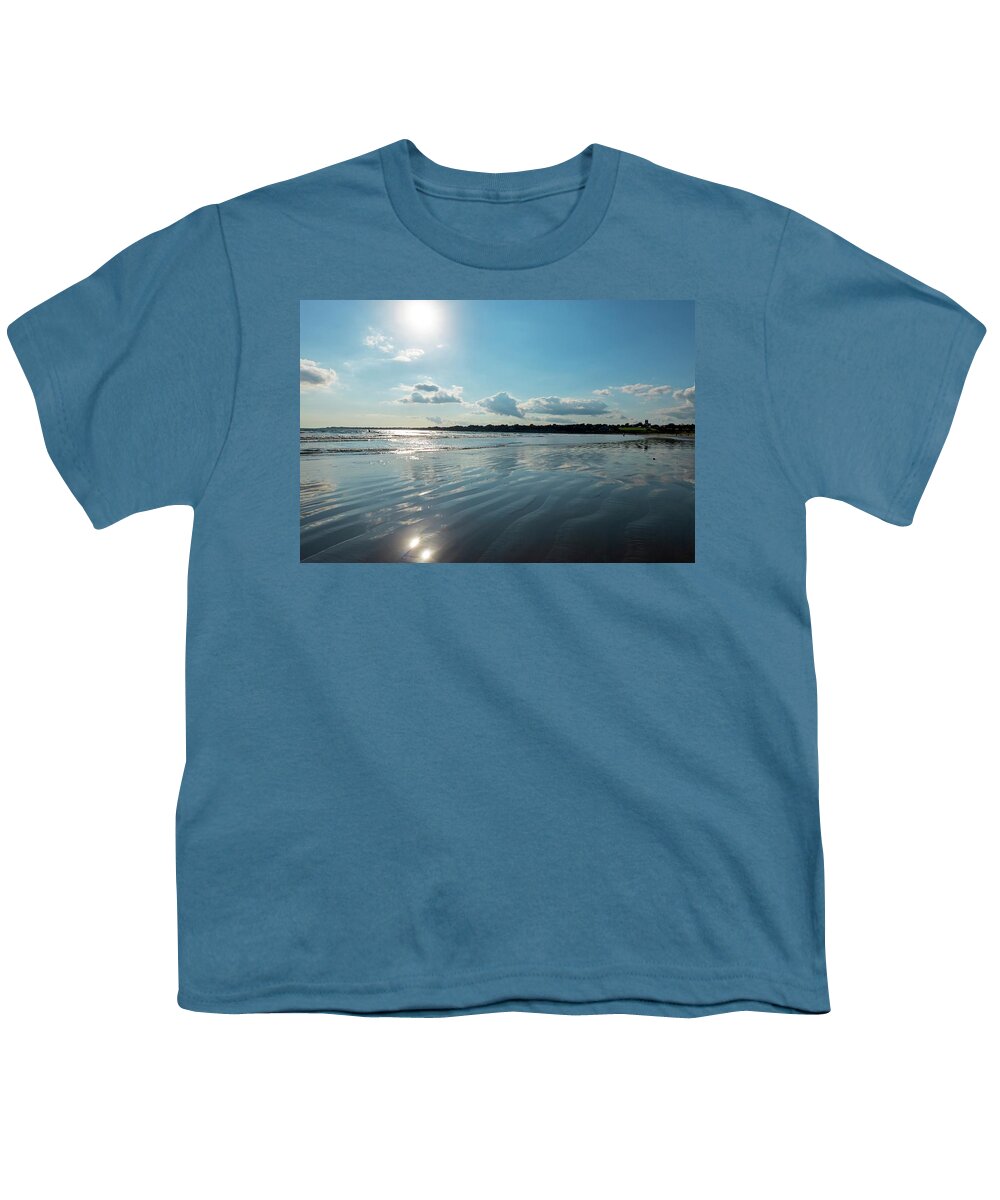 Newport Youth T-Shirt featuring the photograph Second Beach Sand Patterns Middleton Newport RI Rhode Island by Toby McGuire