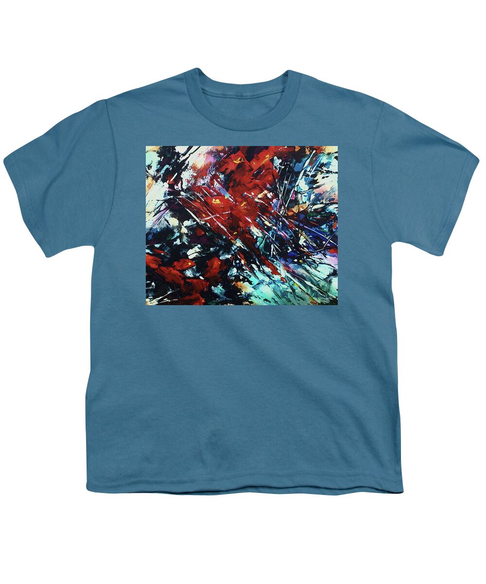 Palette Knife Youth T-Shirt featuring the painting Shattered Red by Michael Lang