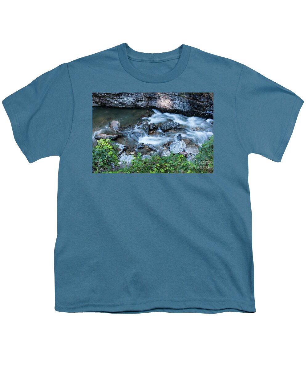 River Youth T-Shirt featuring the photograph Silky Mountain Water Stream in North Carolina by Dale Powell