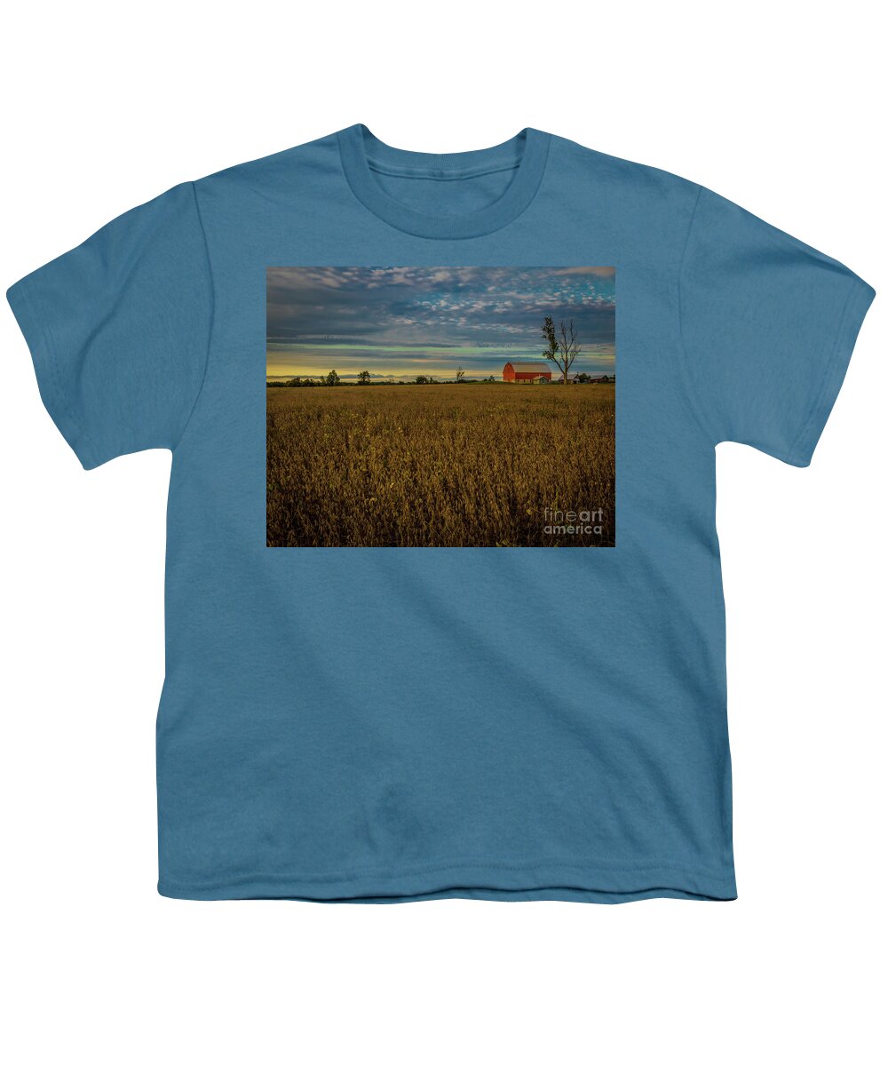 Agriculture Youth T-Shirt featuring the photograph Soybean Sunset by Roger Monahan