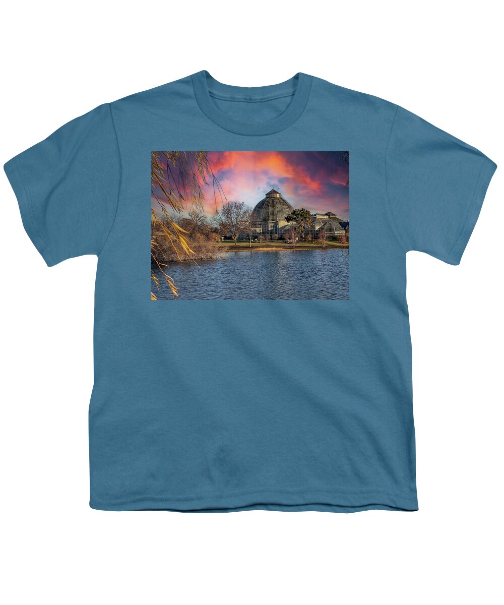 Detroit Youth T-Shirt featuring the photograph Belle Isle Conservatory SKY IMG_6787 #1 by Michael Thomas