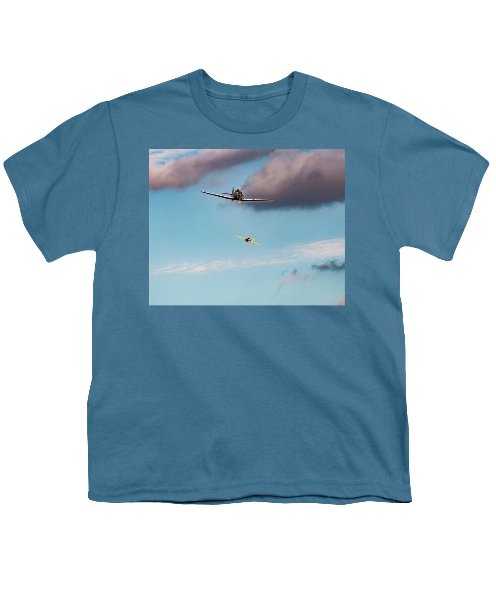 North American Aviation Snj-4 Youth T-Shirt featuring the photograph North American Aviation SNJ-4 #1 by Flees Photos
