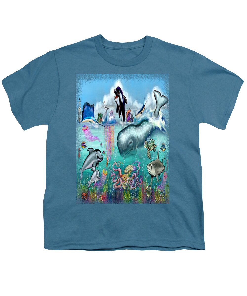 Aquatic Youth T-Shirt featuring the digital art Under the Sea #1 by Kevin Middleton