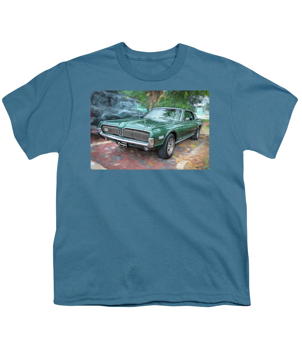 1968 Green Mercury Cougar Youth T-Shirt featuring the photograph 1968 Mercury Cougar X104 by Rich Franco