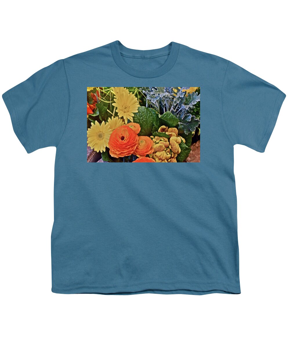 Daisy Youth T-Shirt featuring the photograph 2020 Daisies, Buttercups and Pocketbook Flower by Janis Senungetuk
