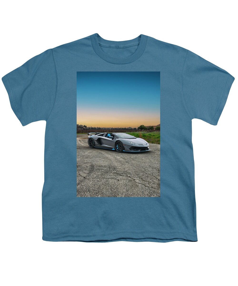 Lamborghini Youth T-Shirt featuring the photograph #Lamborghini #Aventador #SVJ #Roadster #Print #30 by ItzKirb Photography