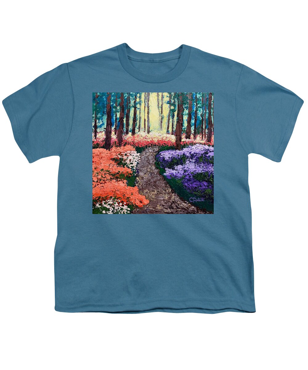Color Youth T-Shirt featuring the painting A Colorful Walk by Candace Antonelli