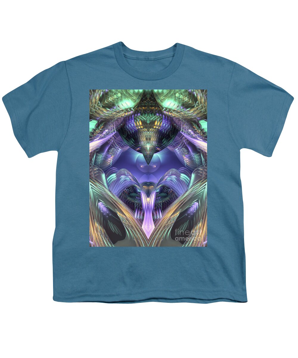 Glass Youth T-Shirt featuring the digital art Abstract Crystal Structure by Phil Perkins