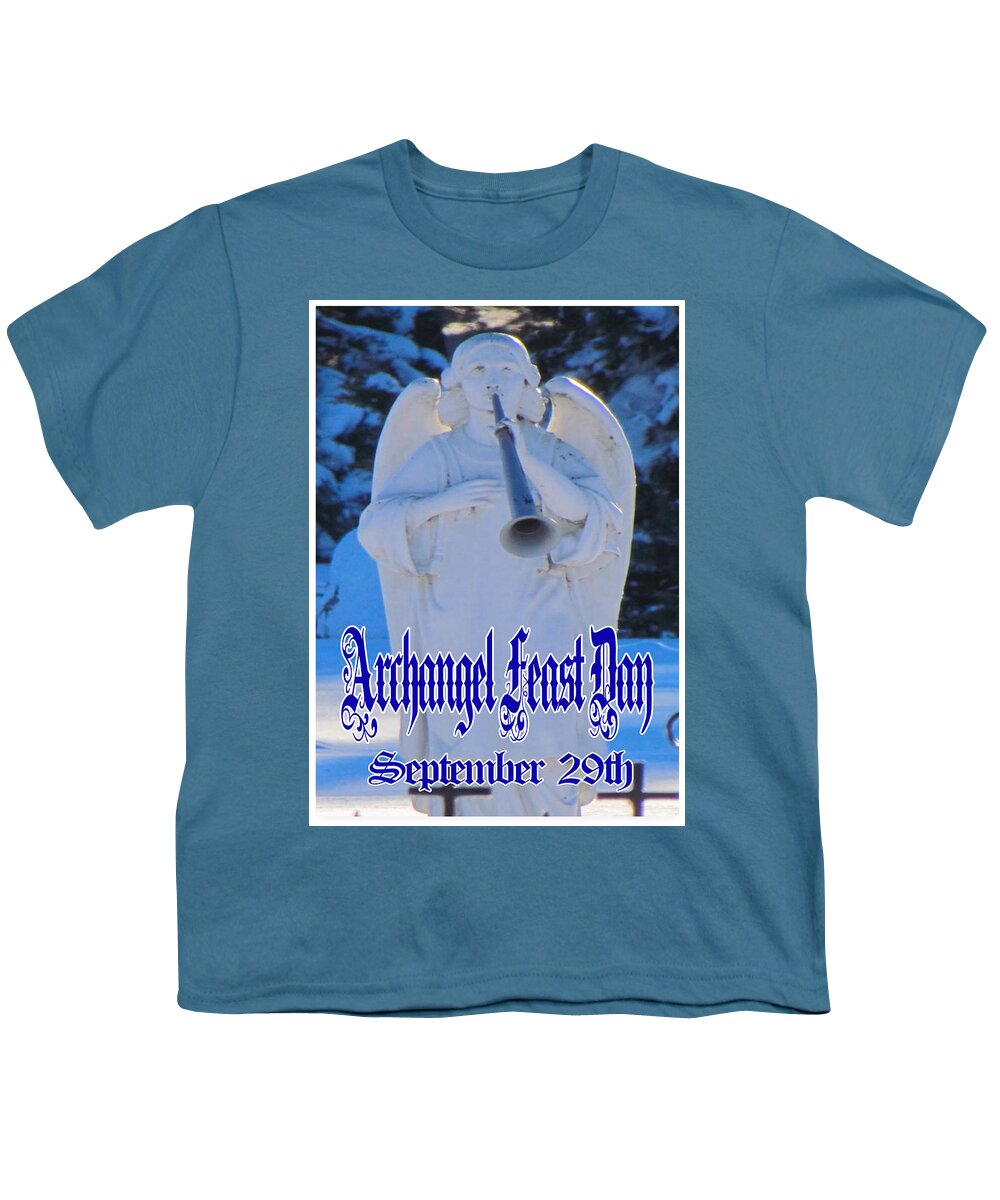 Archangel Feast Day Youth T-Shirt featuring the digital art Archangel Feast Day September 29th by Delynn Addams