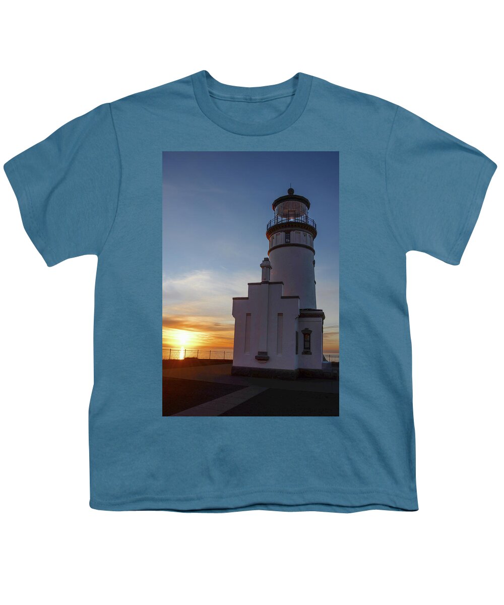 North Head Lighthouse Youth T-Shirt featuring the photograph At North head by Jerry Cahill