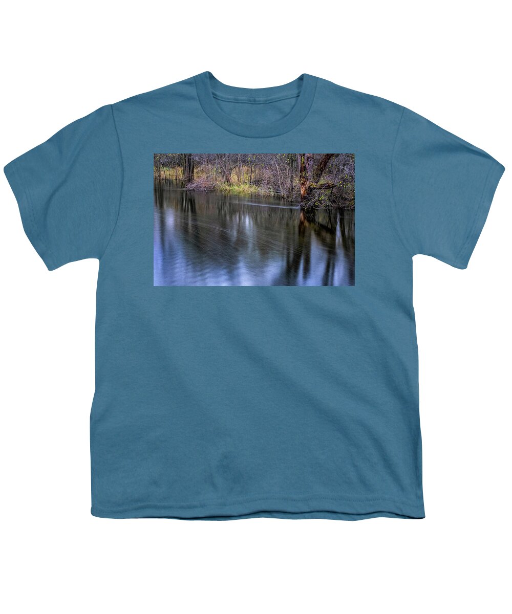 Lake Reflection Youth T-Shirt featuring the photograph Autumn On River by Tom Singleton
