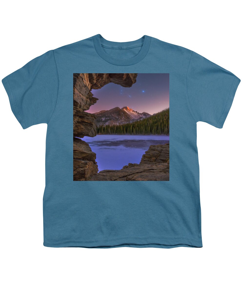 Longs Peak Youth T-Shirt featuring the photograph Bear lake Cave by Darren White
