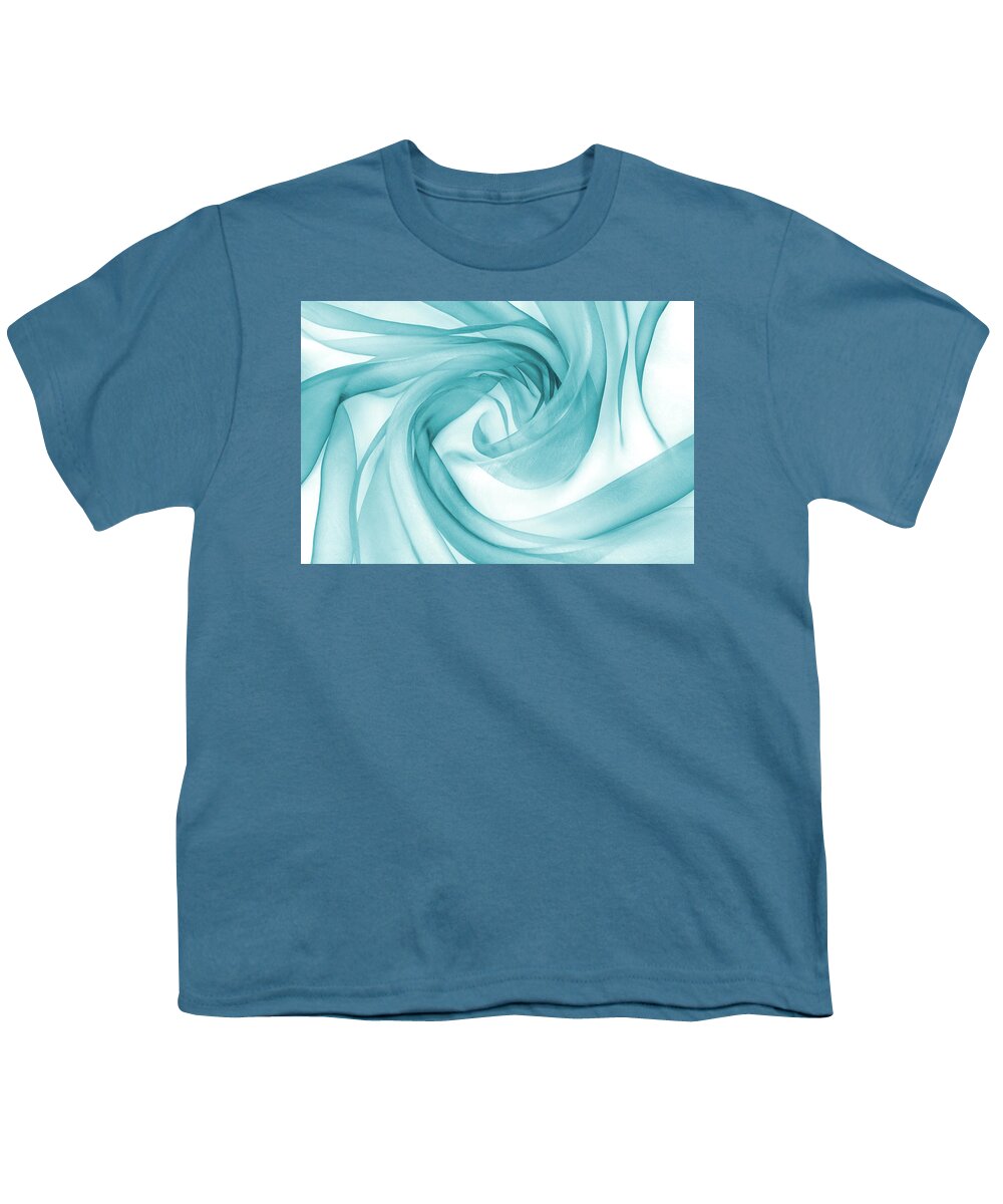 Organza Youth T-Shirt featuring the photograph Blue abstract background by Severija Kirilovaite