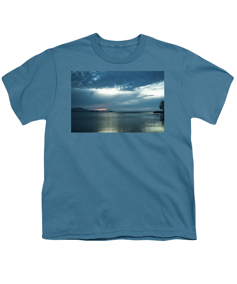 Blue Youth T-Shirt featuring the photograph Blue Toned Sunset by Michelle Meenawong
