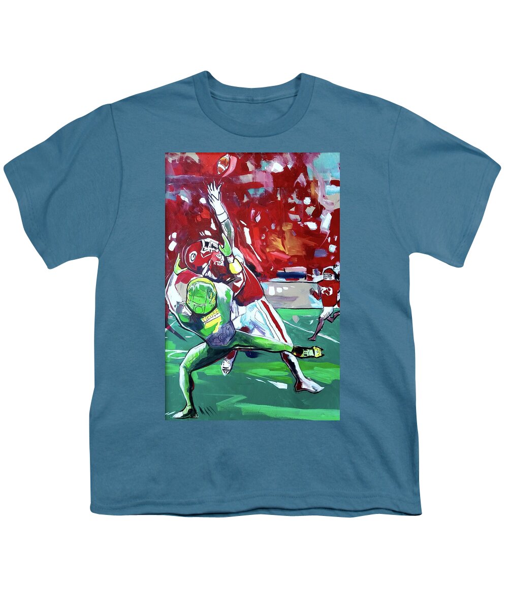 Catch That Youth T-Shirt featuring the painting Catch That by John Gholson
