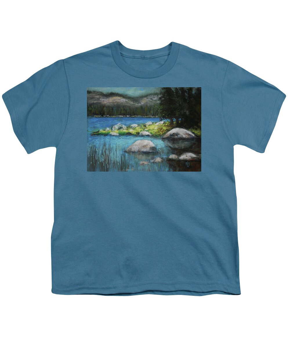 Lake Youth T-Shirt featuring the pastel Chilling out at Chilicoot by Sandra Lee Scott