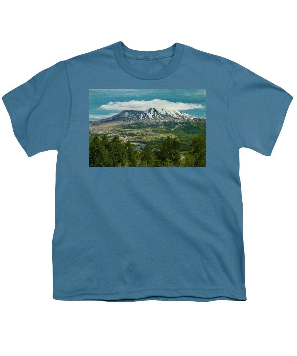 Mount St Helens Youth T-Shirt featuring the photograph Cloud Capped by Doug Scrima