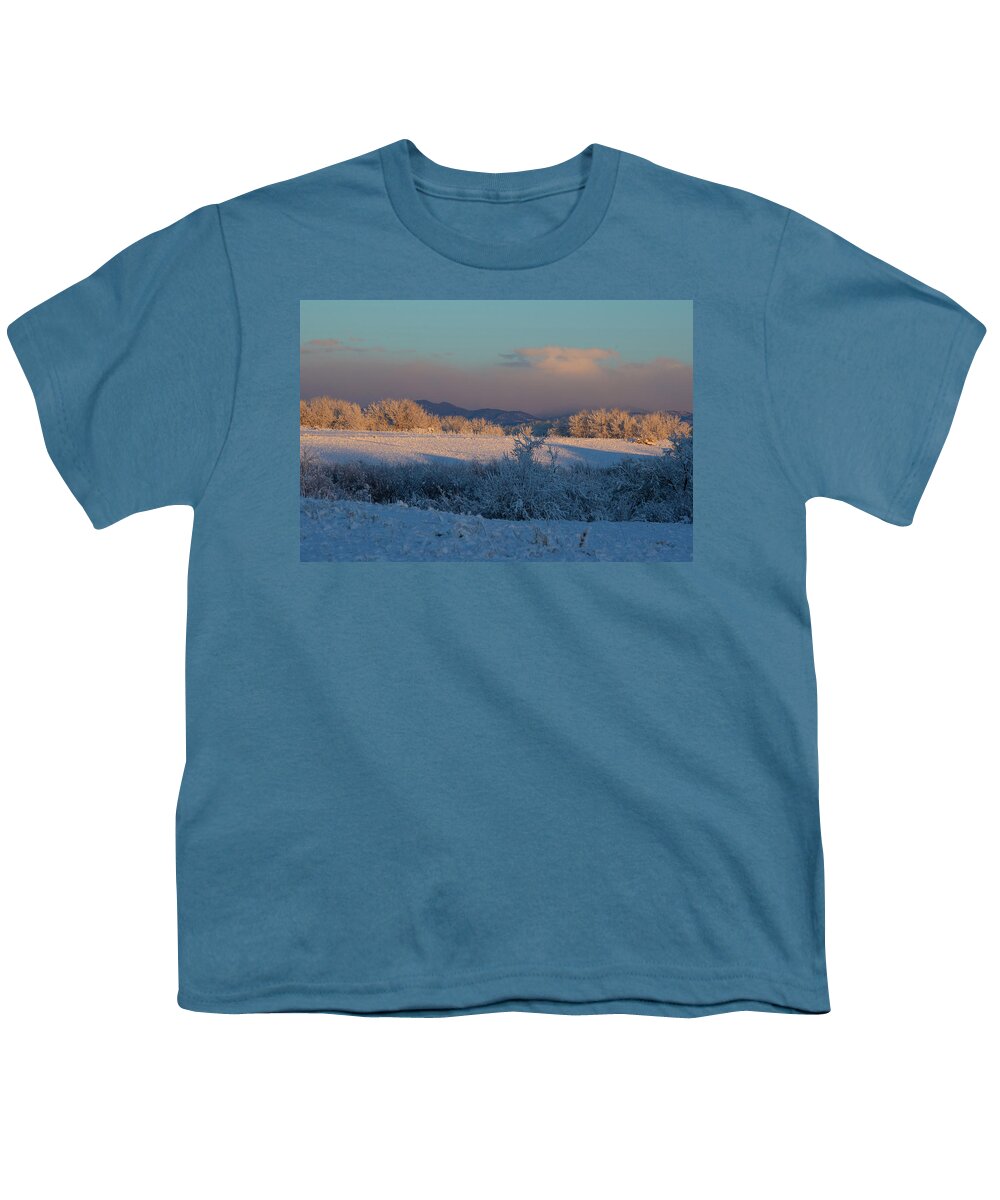 Colorado Youth T-Shirt featuring the photograph Colorado Sunrise with Foothills by Cascade Colors