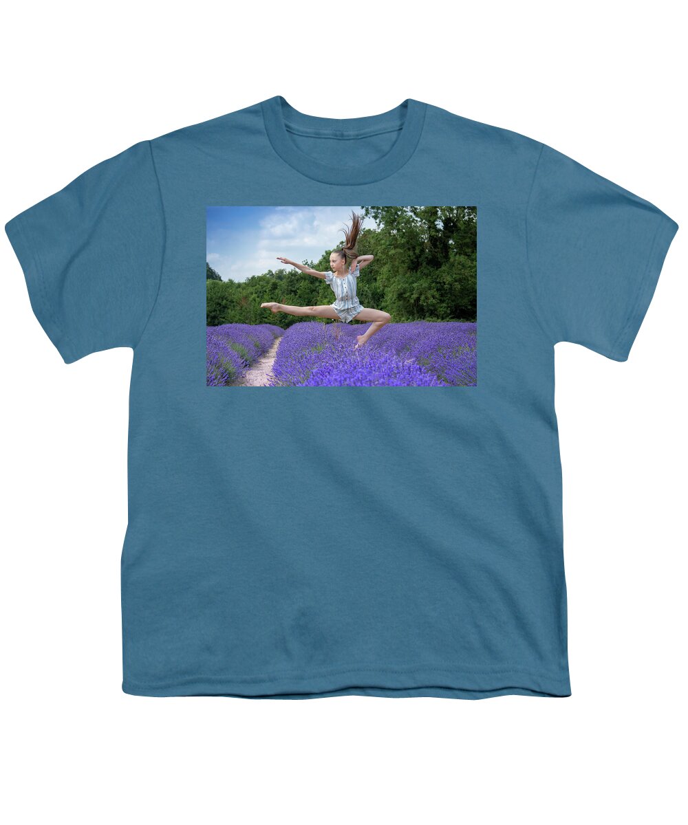 Lavender Youth T-Shirt featuring the photograph Dance on the lavender by Andrew Lalchan