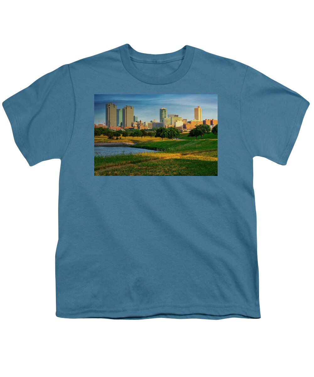 Fort Worth Youth T-Shirt featuring the photograph Downtown Fort Worth by Joe Paul