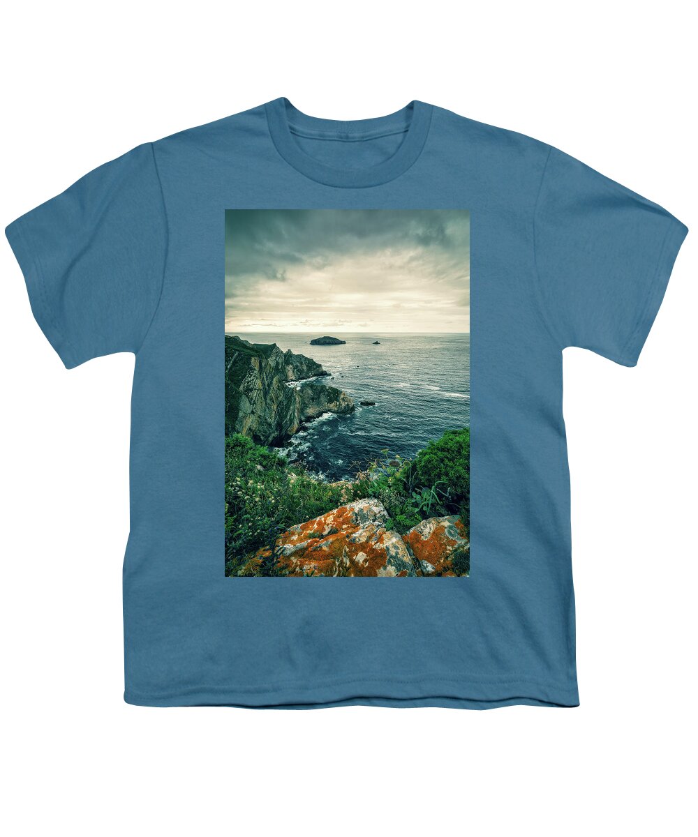 Asturian Coast Youth T-Shirt featuring the photograph Dramatic Asturian Coast by Benoit Bruchez