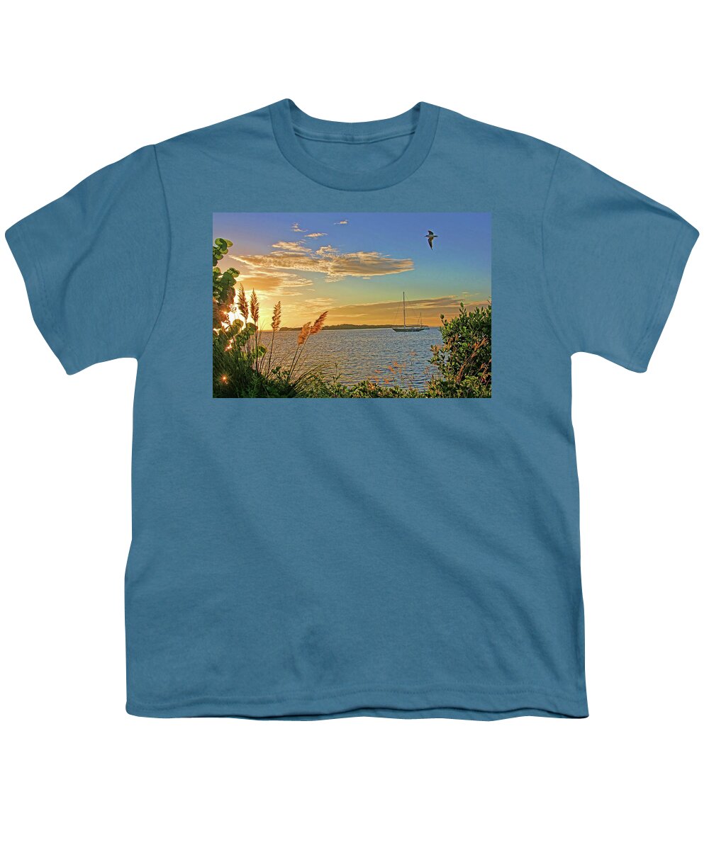 Longboat Key Florida Youth T-Shirt featuring the photograph Early Morning In The Cove by HH Photography of Florida