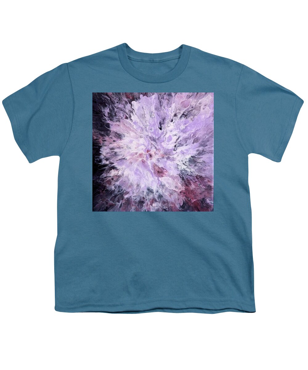 Abstract Youth T-Shirt featuring the painting Carnation by Pour Your heART Out Artworks