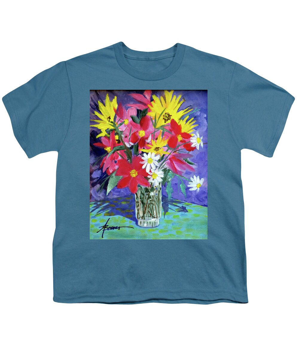 Flowers Youth T-Shirt featuring the painting Fall Collection by Adele Bower