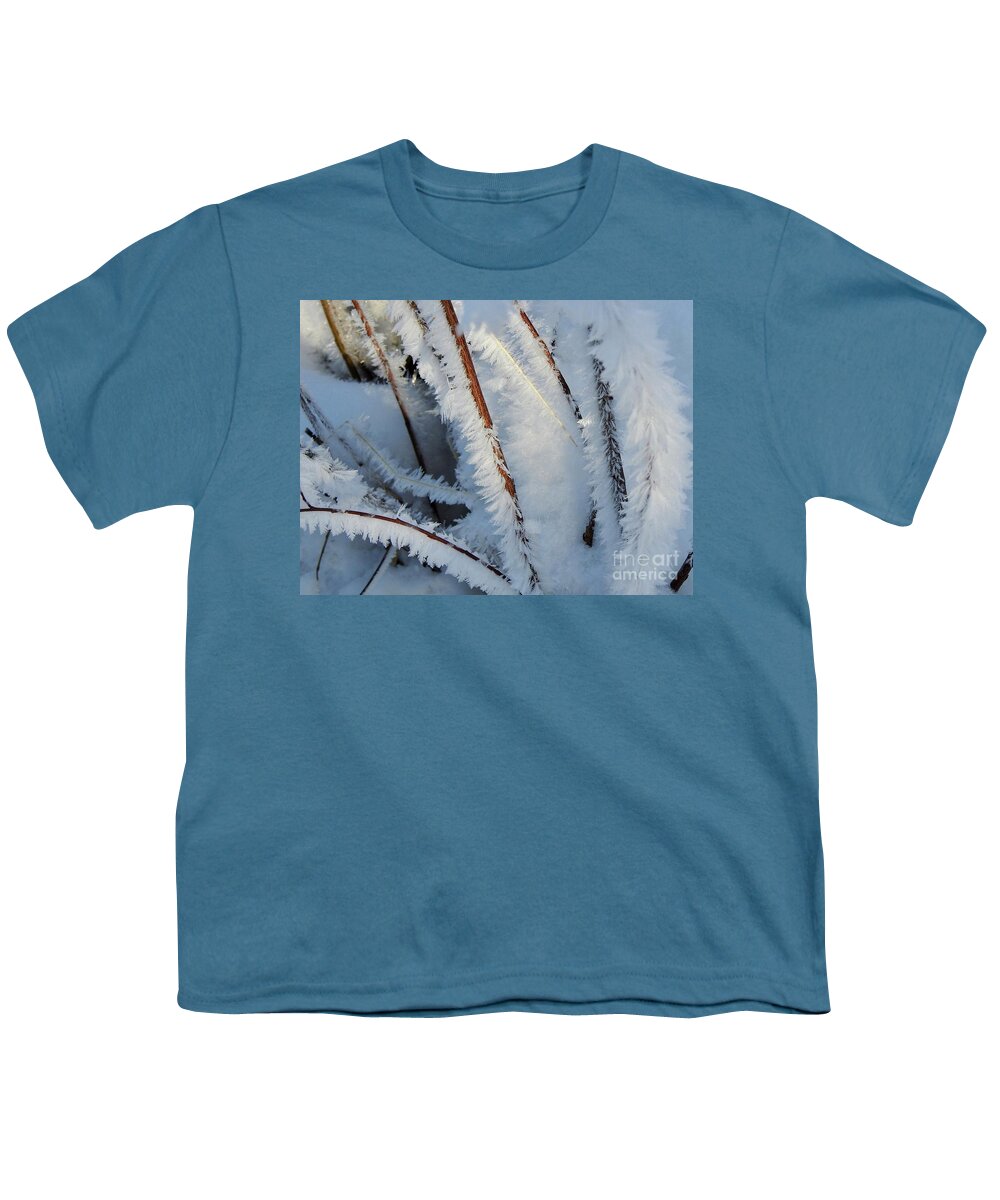 Frost Youth T-Shirt featuring the photograph Frost Feathers by Nicola Finch
